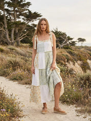 Sunday Market Patchwork Tie - Shoulder Tiered Maxi Dress - Westly