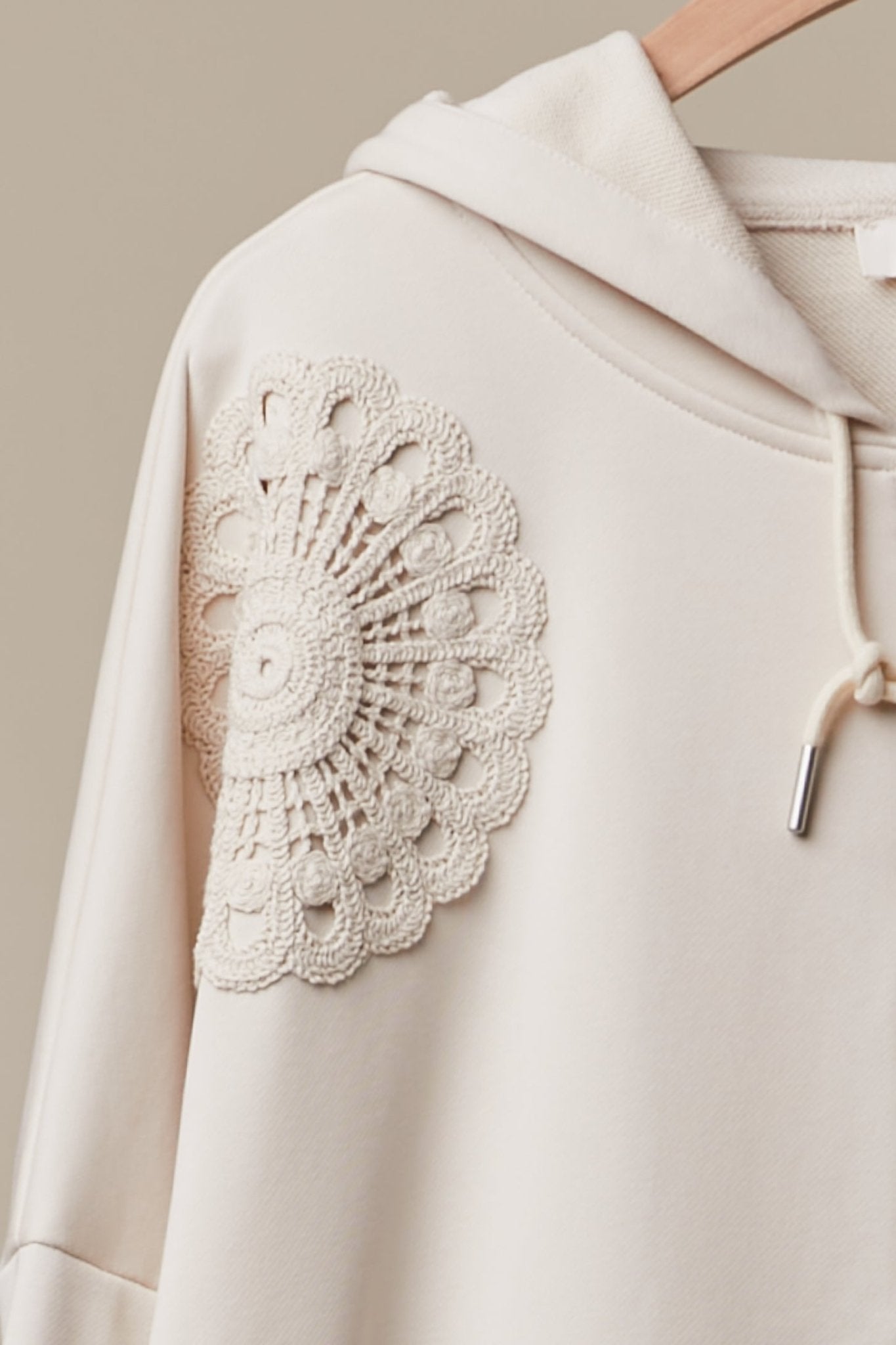 Sunday Stitch Lace Trimmed Zip-Up Hoodie - Westly