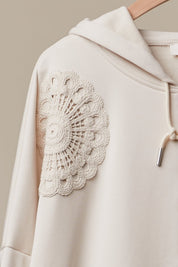 Sunday Stitch Lace Trimmed Zip-Up Hoodie - Westly