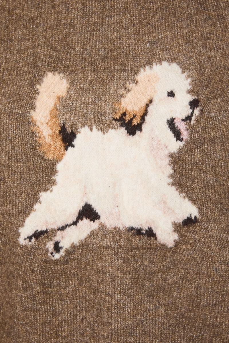 Sunday Walk Dog Graphic Sweater in Brown - product photo 4