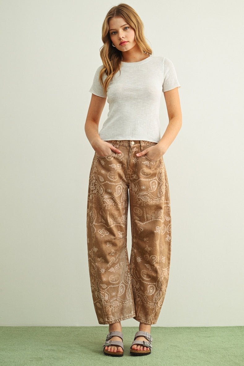 Sundown Paisley Print Washed Pants - Westly