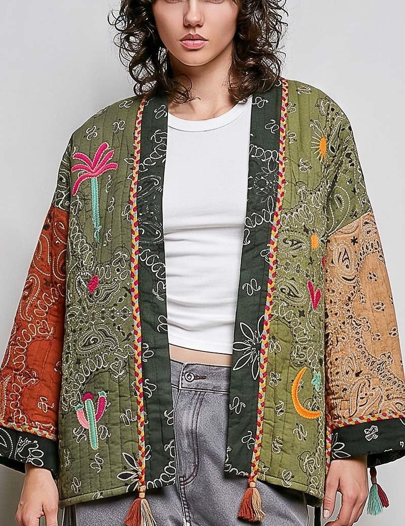Sundown Quilted Bandana Kimono - Westly