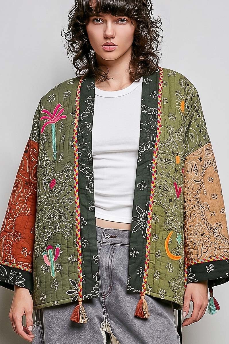 Sundown Quilted Bandana Kimono - Westly