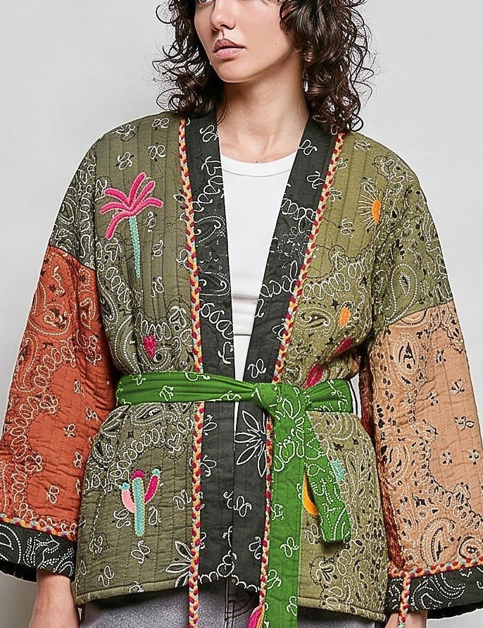 Sundown Quilted Bandana Kimono - Westly