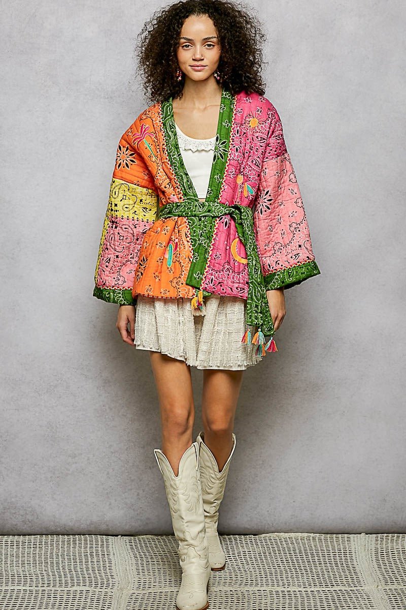 Sundown Quilted Bandana Kimono - Westly
