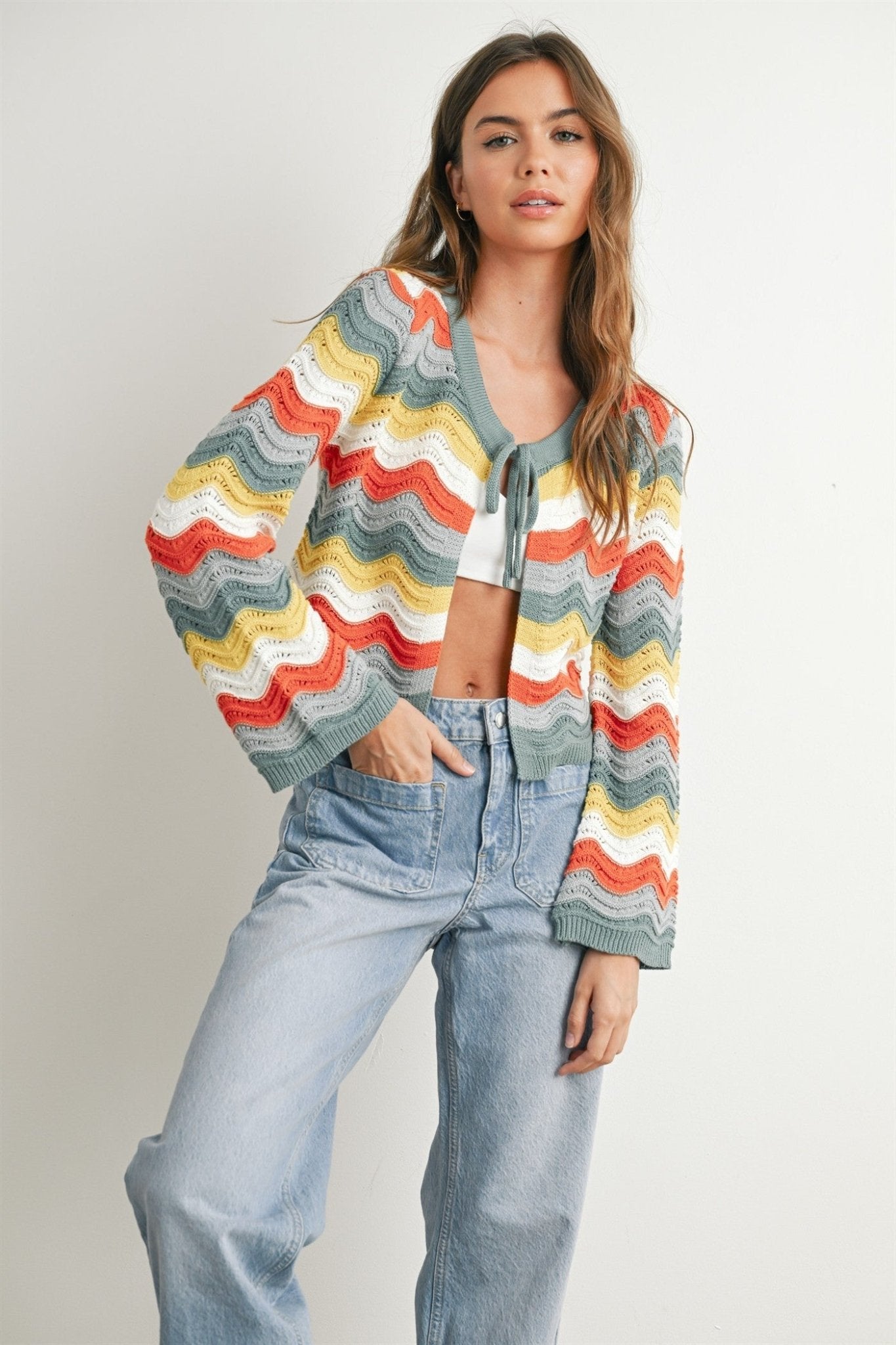 Sunny Days Loose Fit Open Front Cardigan - Westly