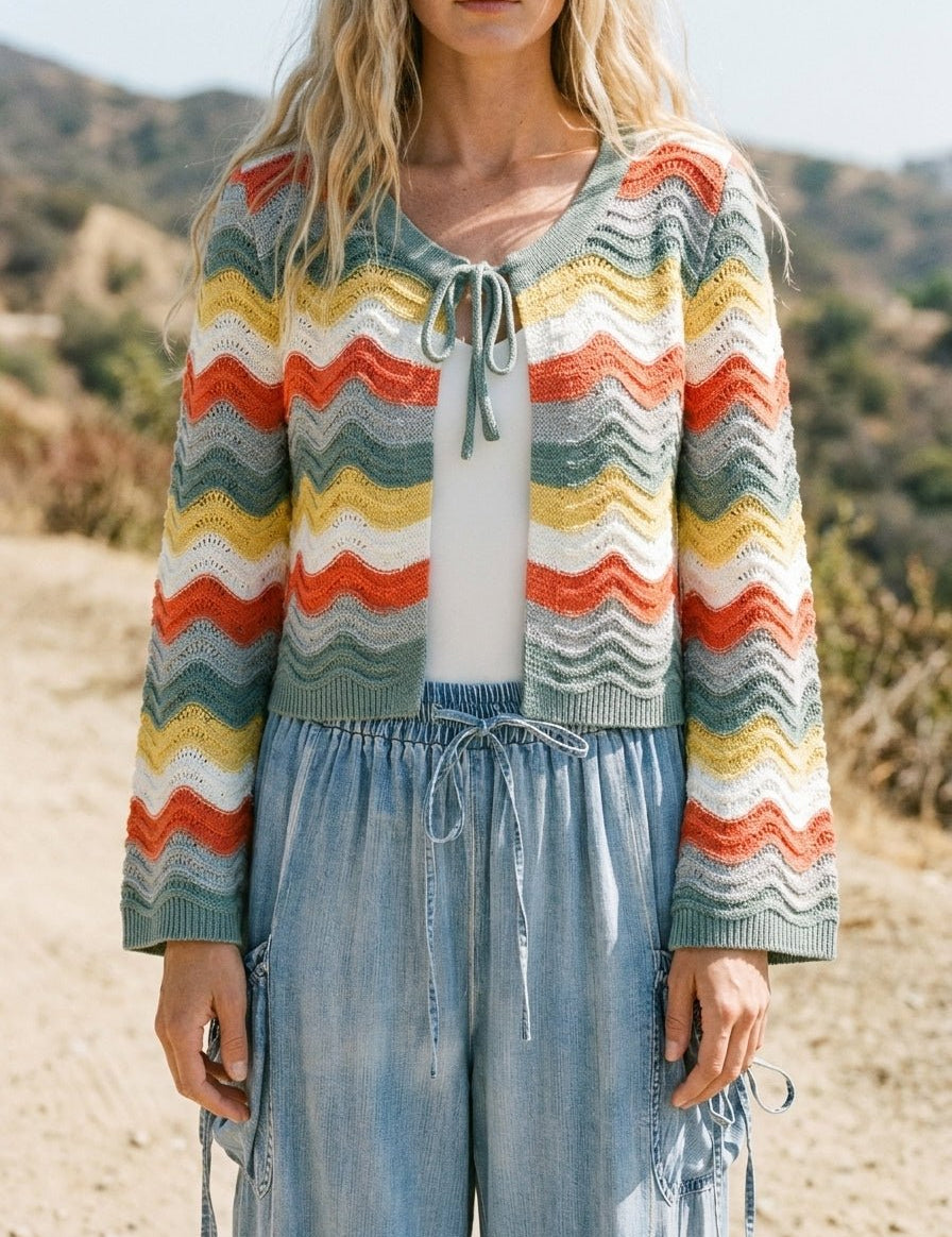 Sunny Days Loose Fit Open Front Cardigan - Westly
