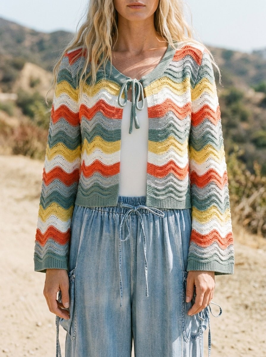 Sunny Days Loose Fit Open Front Cardigan - Westly