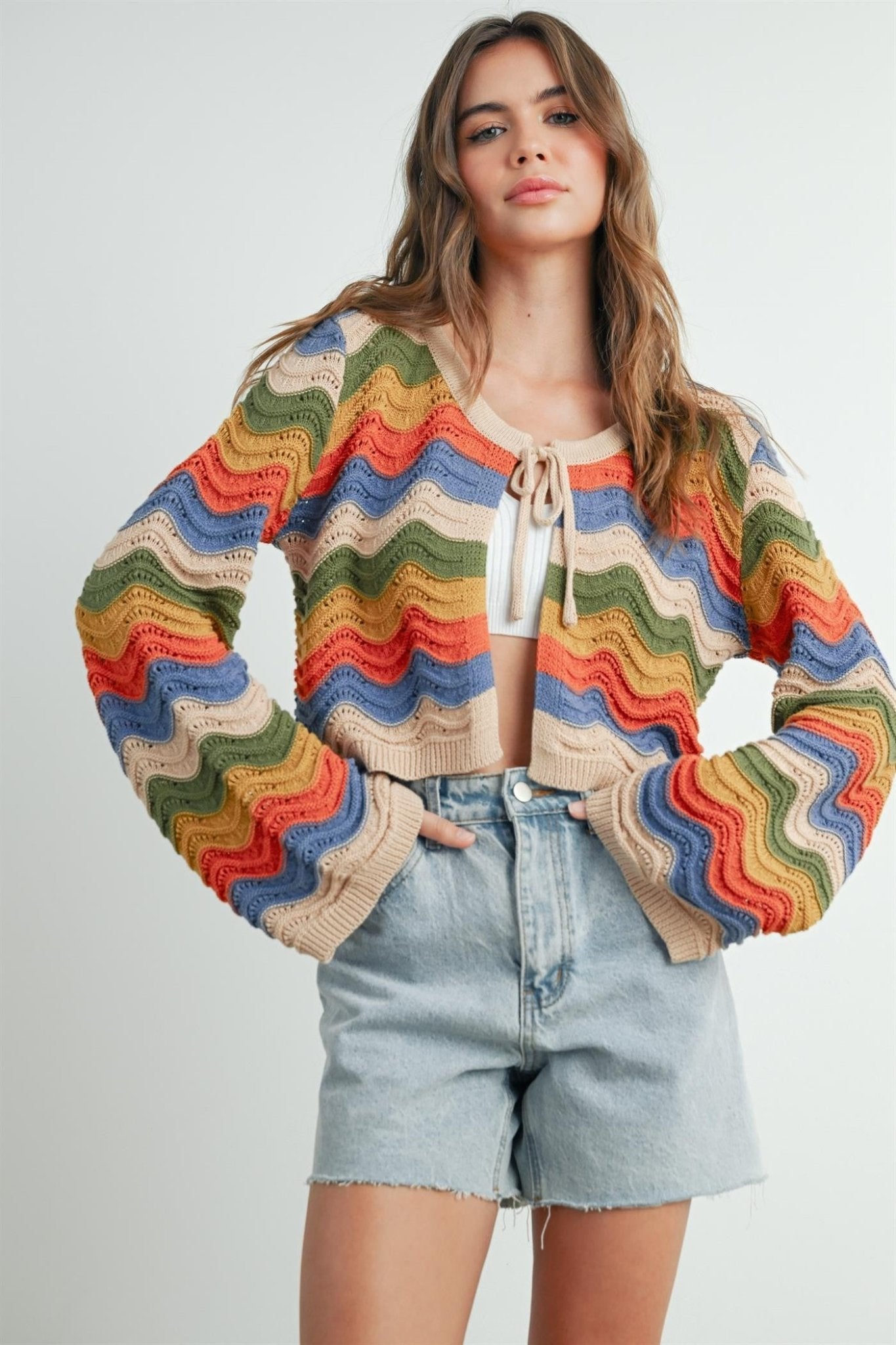 Sunny Days Loose Fit Open Front Cardigan - Westly