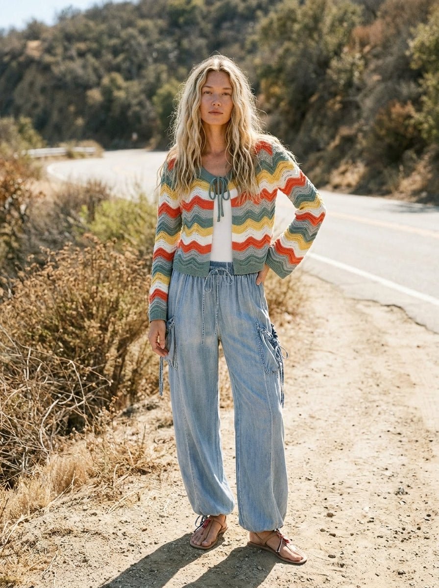 Sunny Days Loose Fit Open Front Cardigan - Westly
