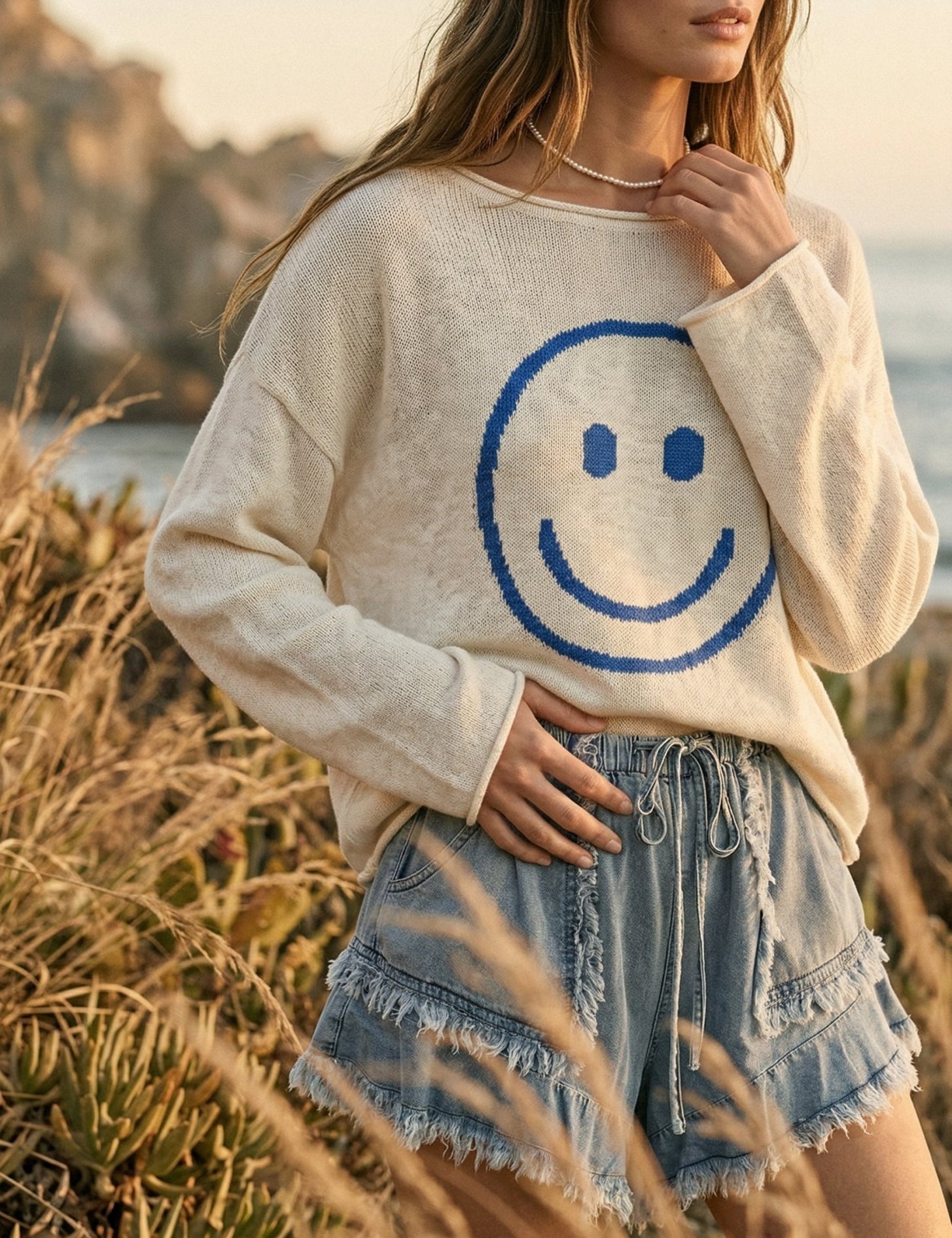 Sunny Side Smiley Sweater - Westly