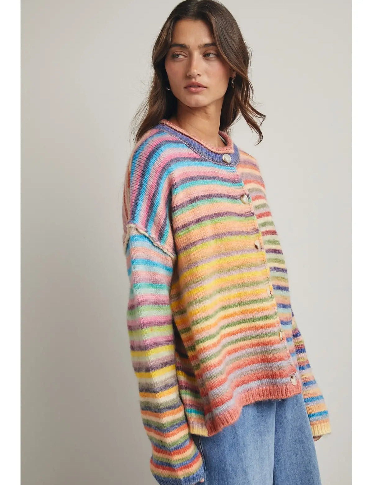 Sunset Stripes Knit Cardigan - Westly
