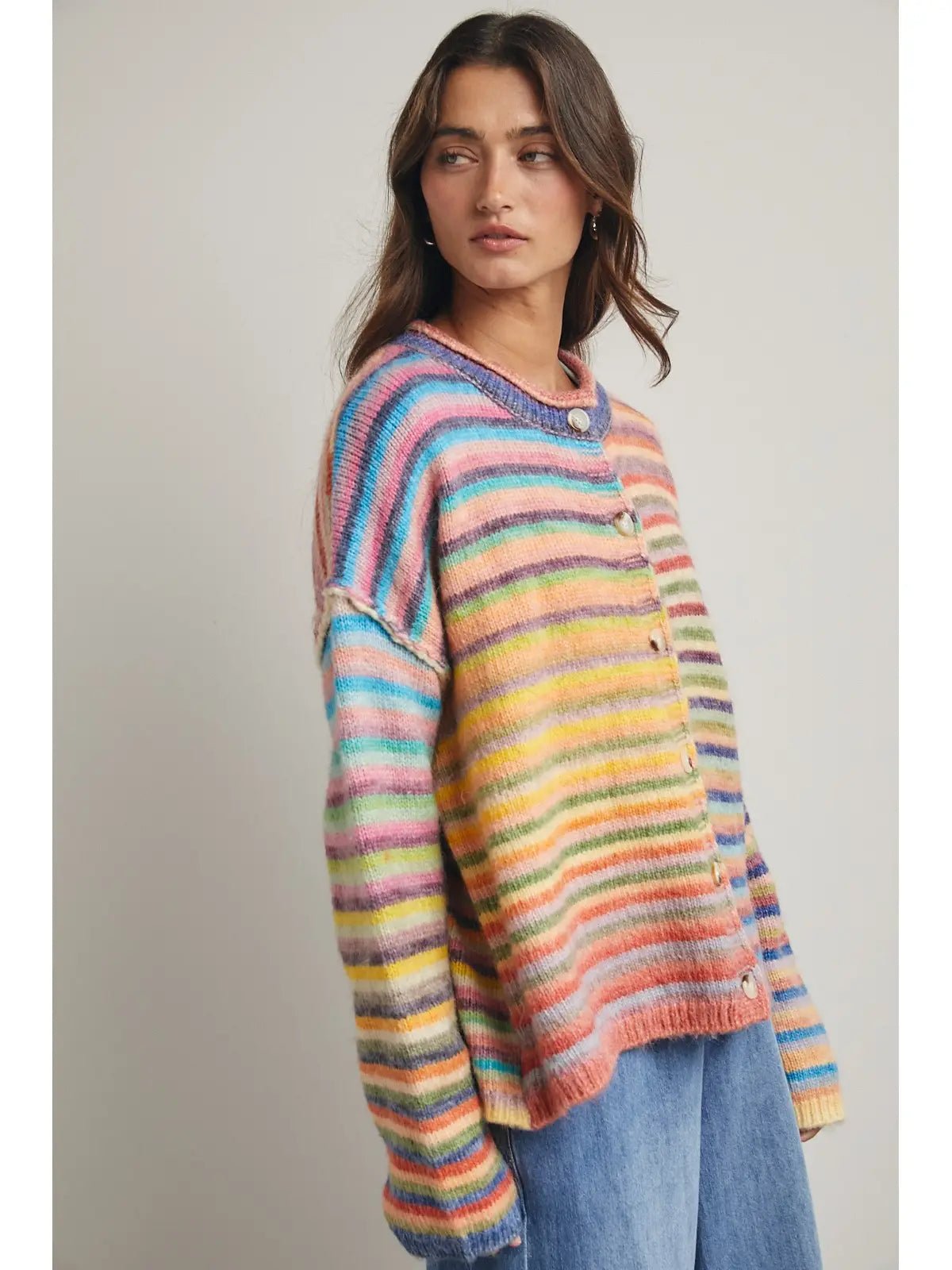 Sunset Stripes Knit Cardigan - Westly