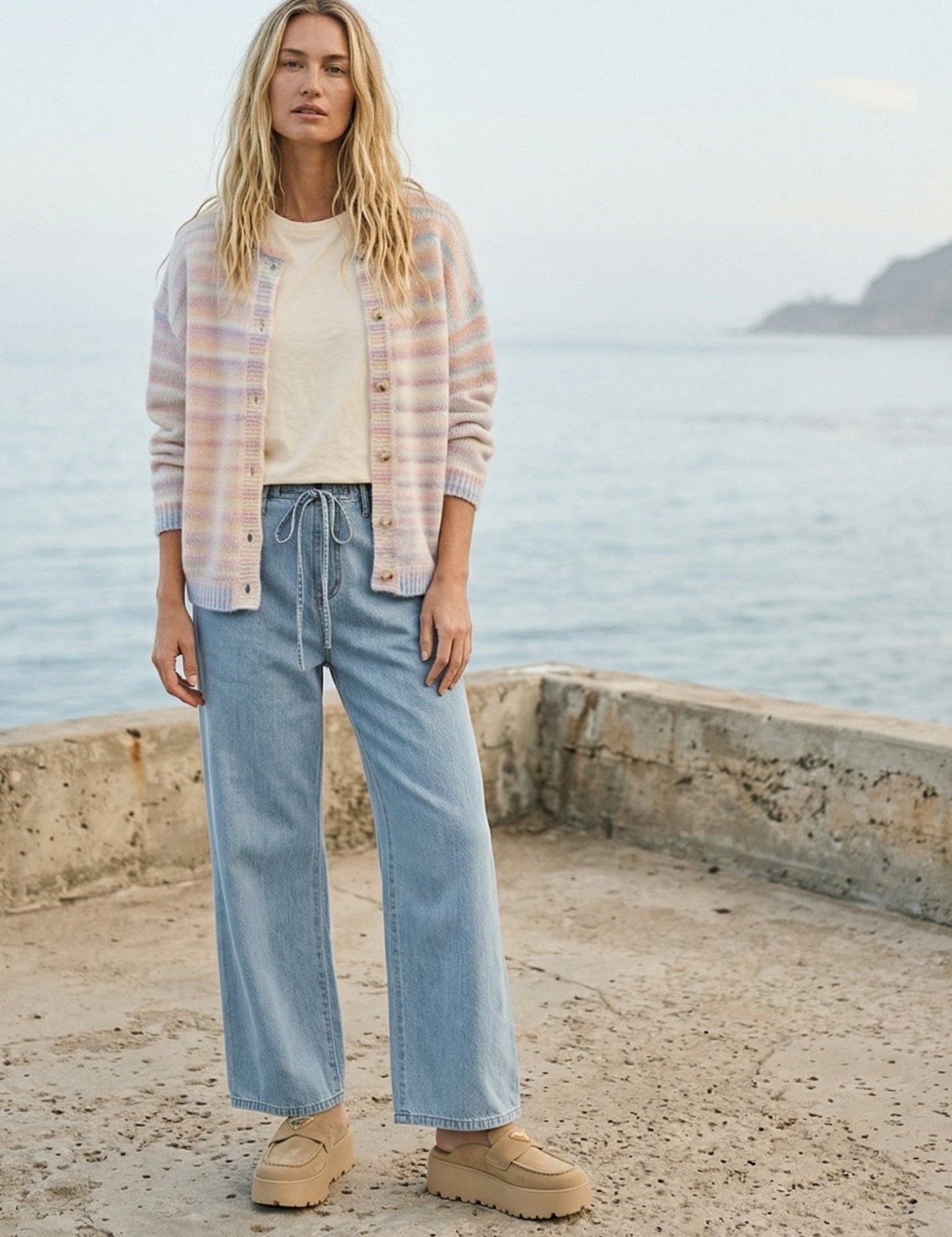 Sunset Stripes Knit Cardigan - Westly
