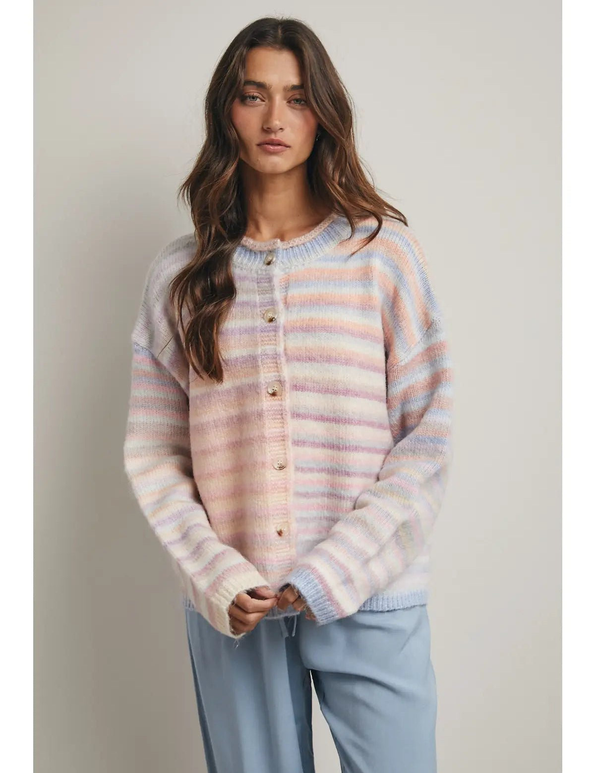 Sunset Stripes Knit Cardigan - Westly