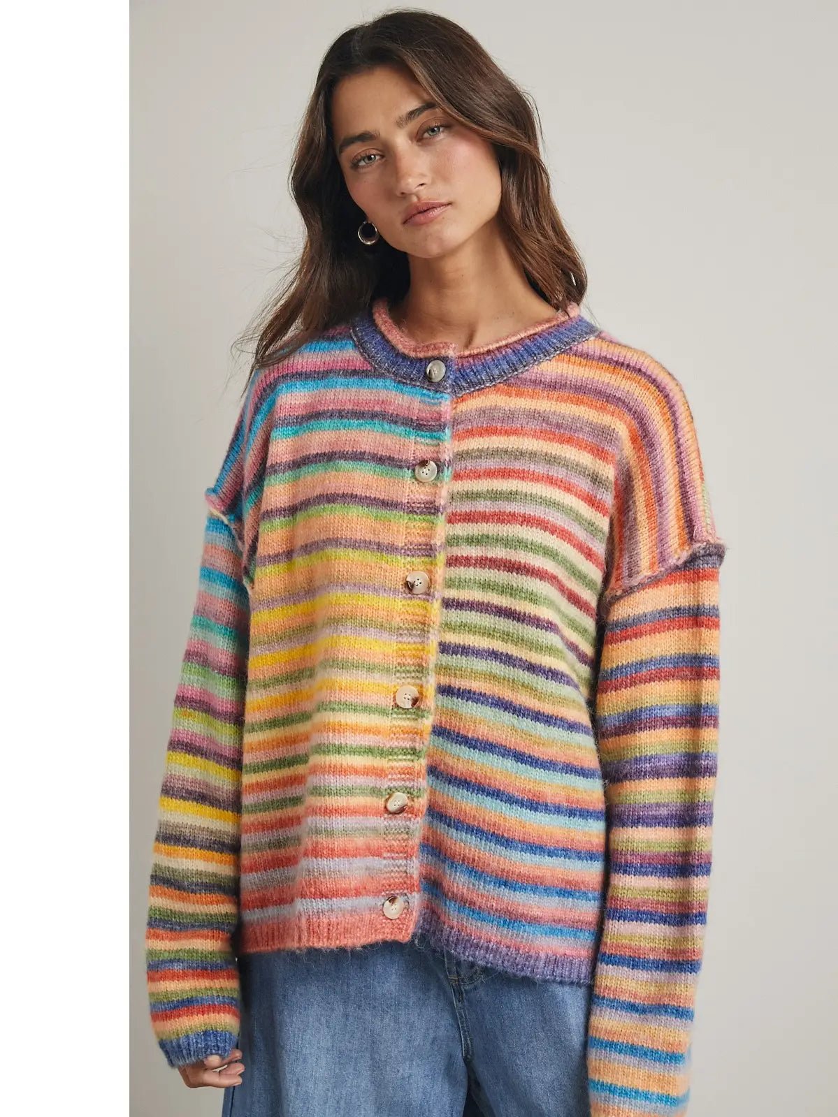 Sunset Stripes Knit Cardigan - Westly