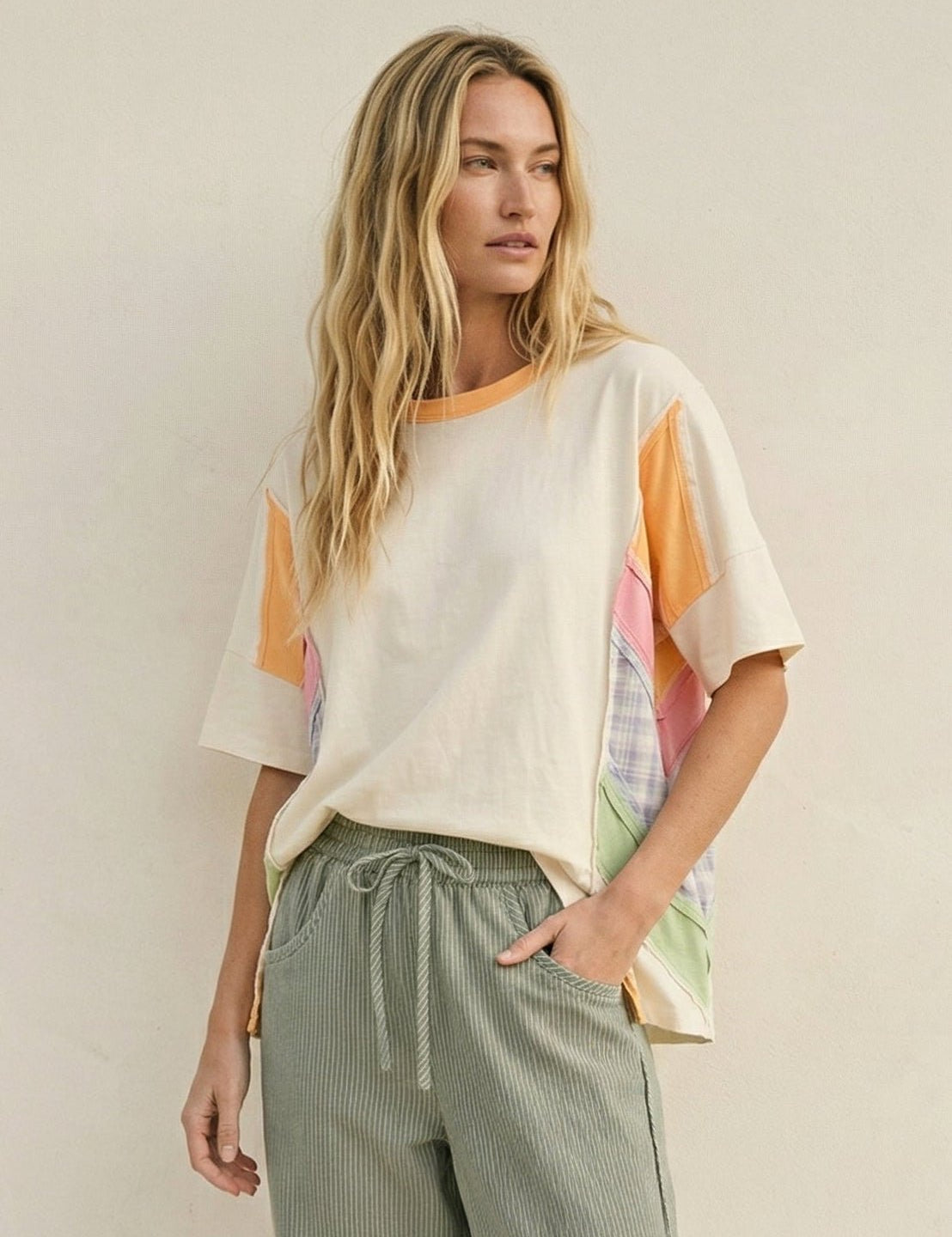 Sunsetter Colorblock Oversized Tee - Westly