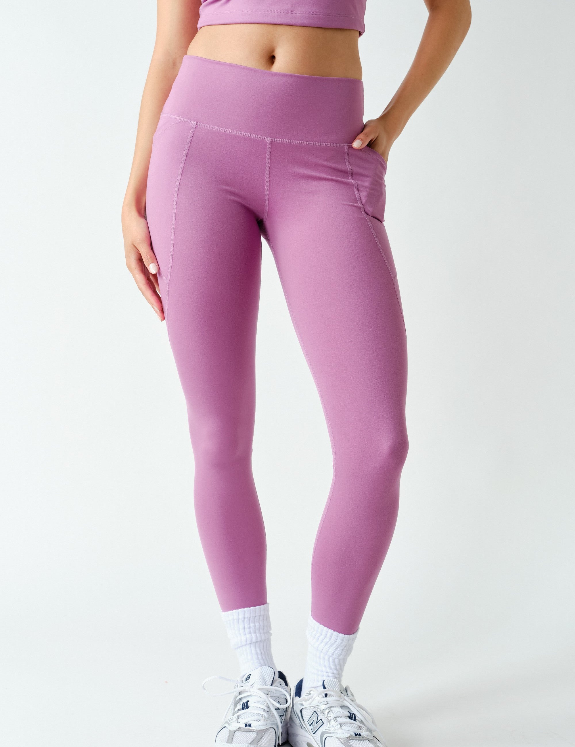 Sure Footed High Rise Sculpt Pocket Leggings in Mulberry, photo 1