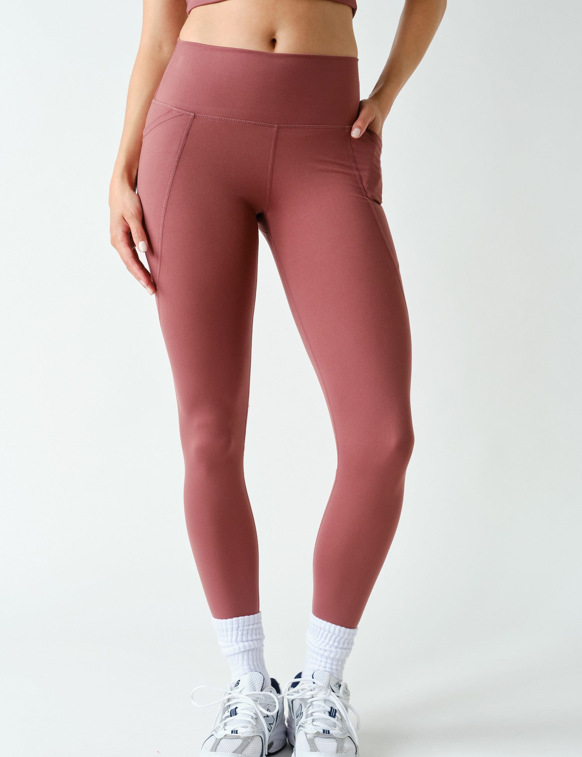 Sure Footed High Rise Sculpt Pocket Leggings in Rosewood, photo 1