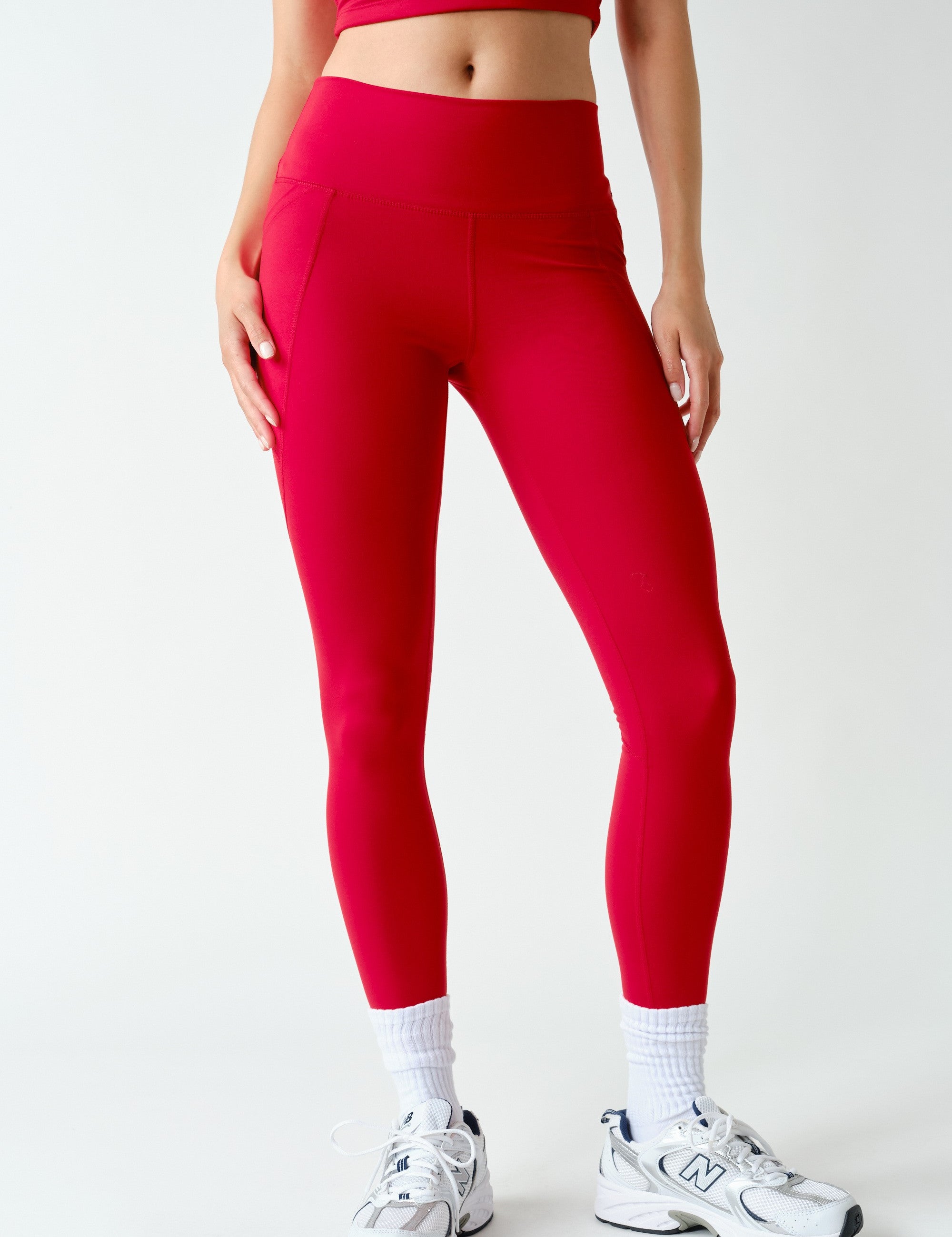 Sure Footed High Rise Sculpt Pocket Leggings in Smitten Cherry, photo 1