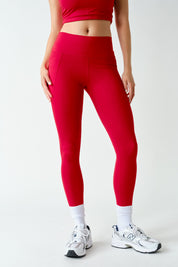Sure Footed High Rise Sculpt Pocket Leggings in Smitten Cherry, photo 1