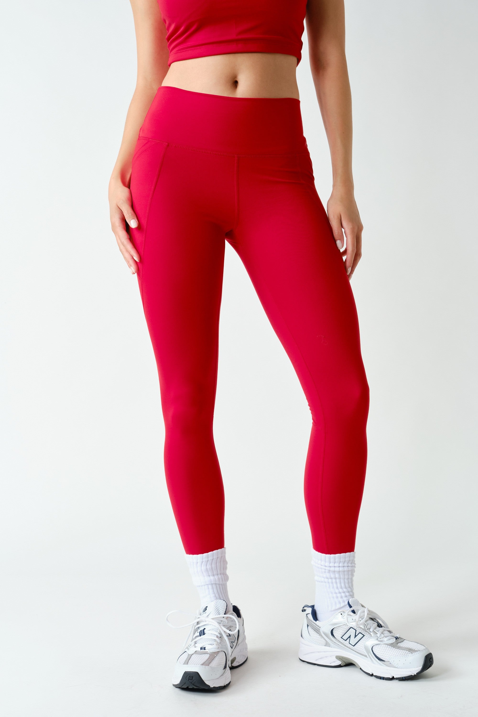 Sure Footed High Rise Sculpt Pocket Leggings in Smitten Cherry, photo 1