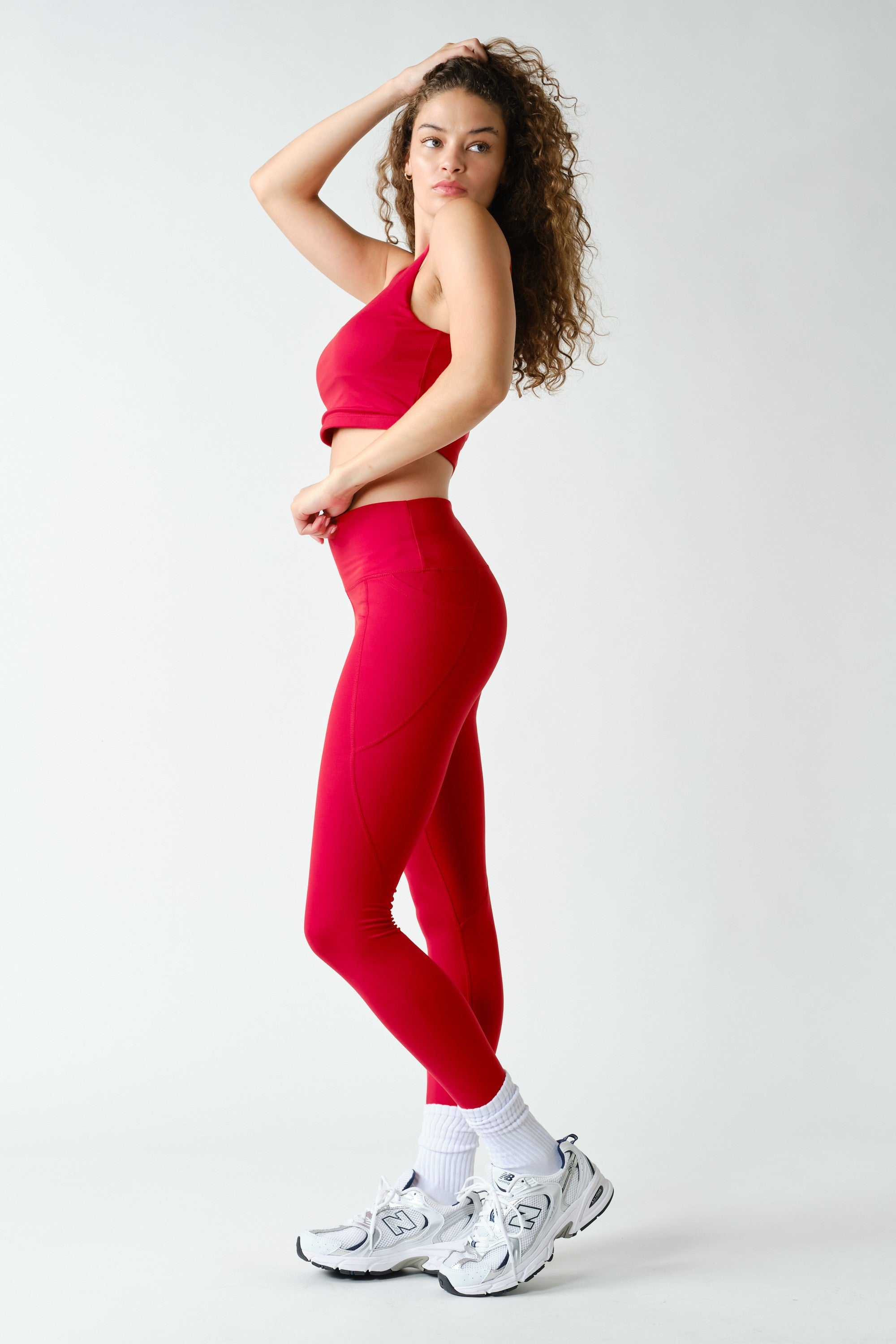 Sure Footed High Rise Sculpt Pocket Leggings in Smitten Cherry, photo 2