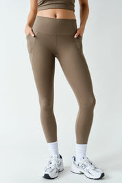 Sure Footed High Rise Sculpt Pocket Leggings in Truffle, photo 1