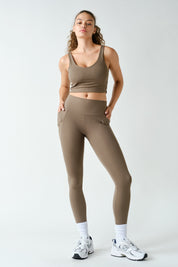 Sure Footed High Rise Sculpt Pocket Leggings in Truffle, photo 3