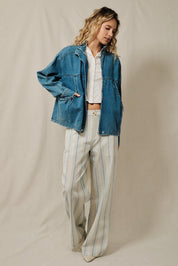Surveyor Collared Denim Jacket - Westly