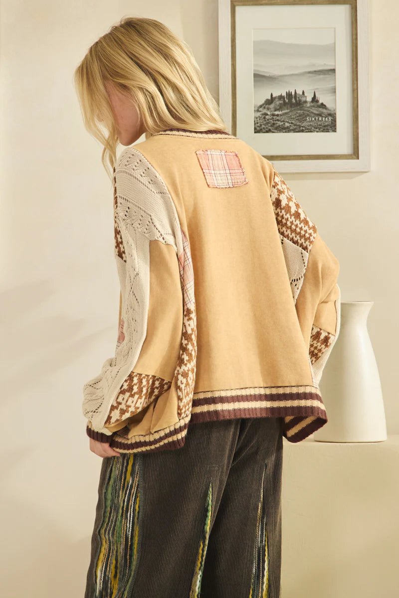 Sutton Mixed Fabric Sweater - Westly