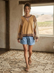 Sutton Mixed Fabric Sweater - Westly