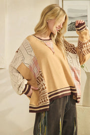 Sutton Mixed Fabric Sweater - Westly