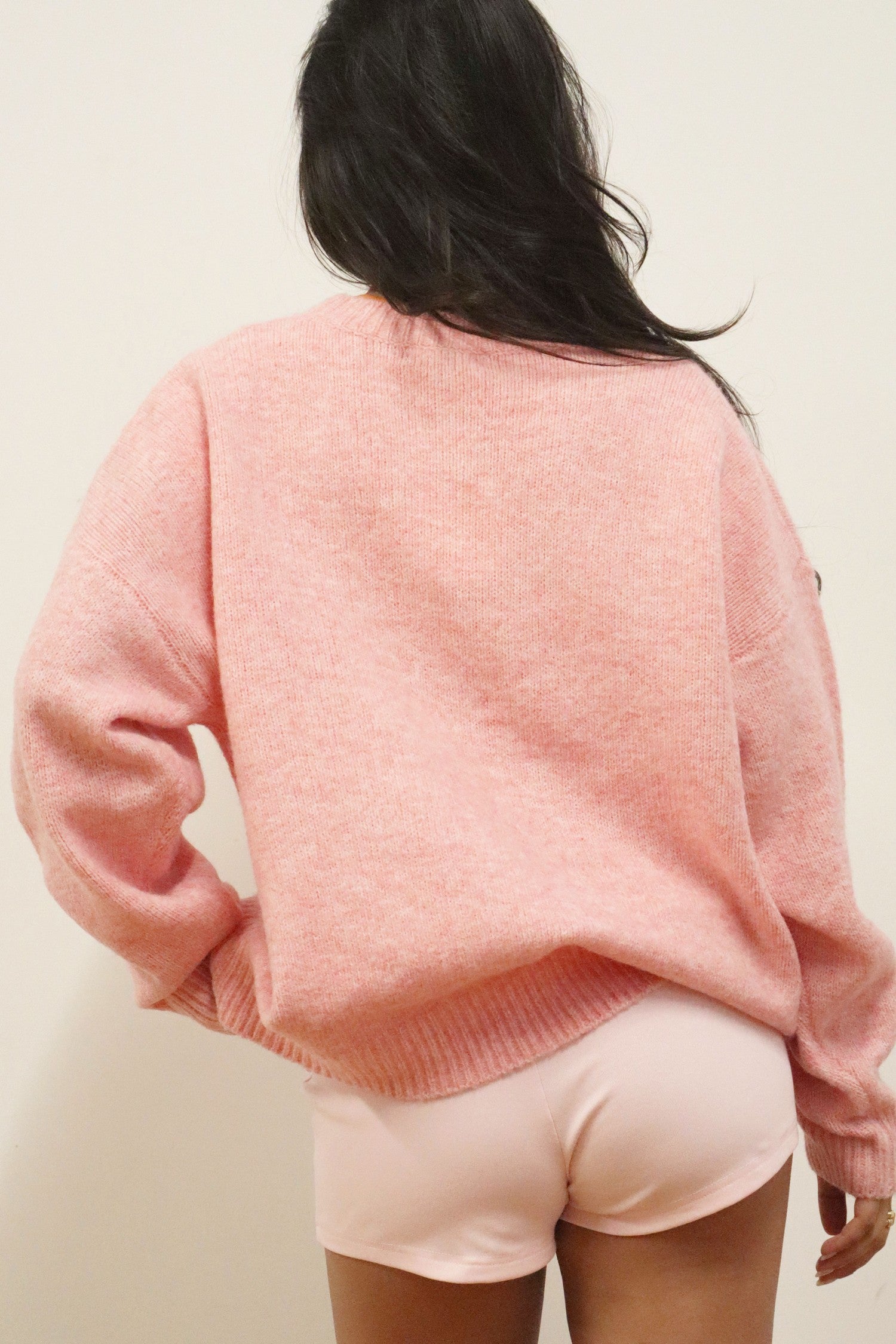 Swan Song Intarsia Sweater - Cherry Pink - view 4