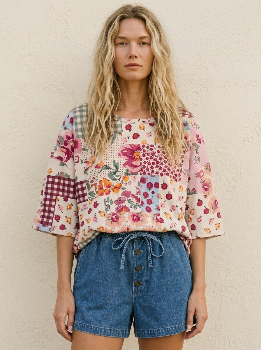 Sweet Pea Mixed - Print Loose Fit Top - Westly