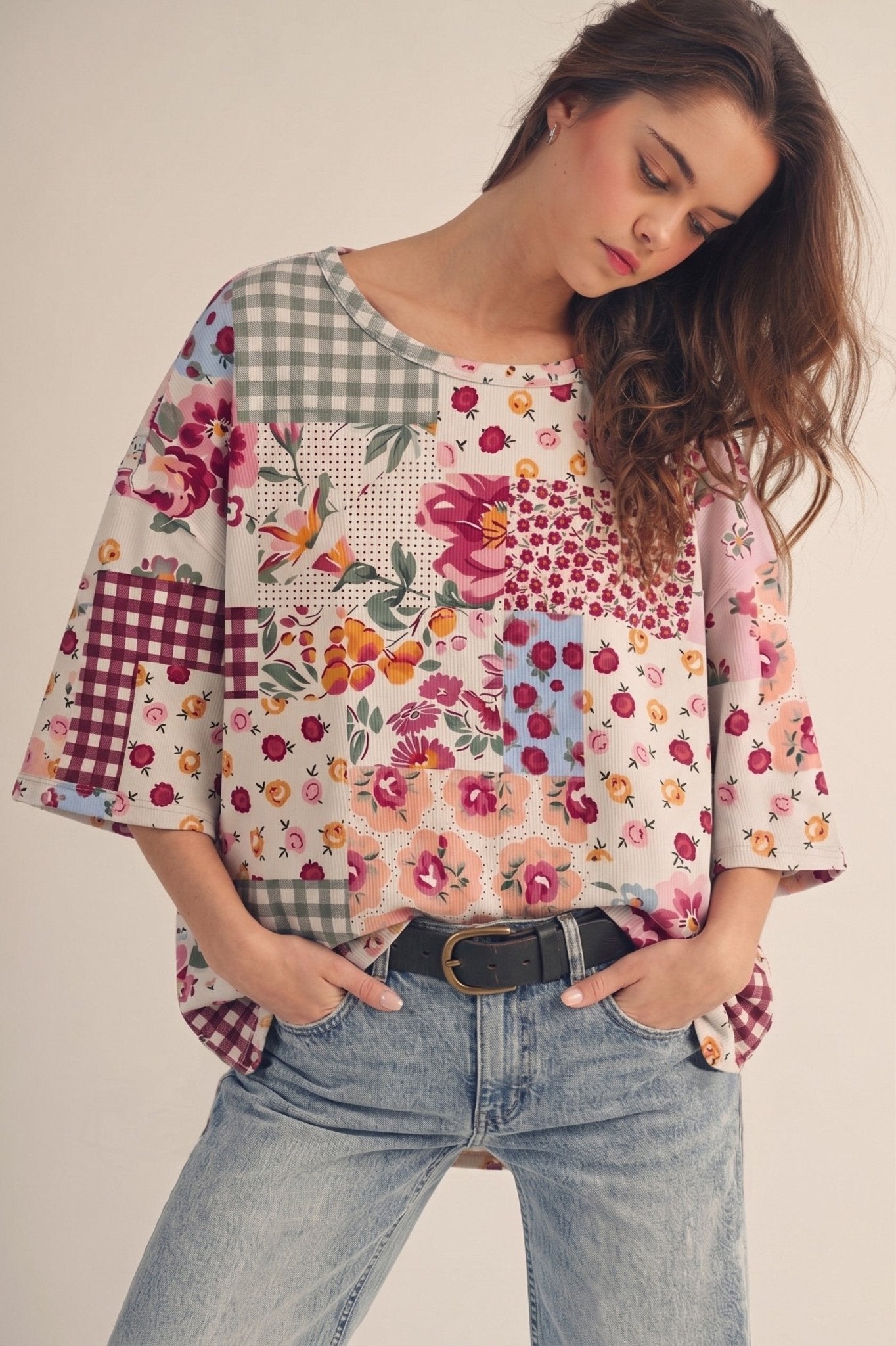 Sweet Pea Mixed - Print Loose Fit Top - Westly