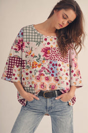 Sweet Pea Mixed - Print Loose Fit Top - Westly