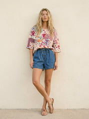 Sweet Pea Mixed - Print Loose Fit Top - Westly