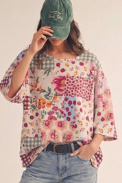 Sweet Pea Mixed - Print Loose Fit Top - Westly