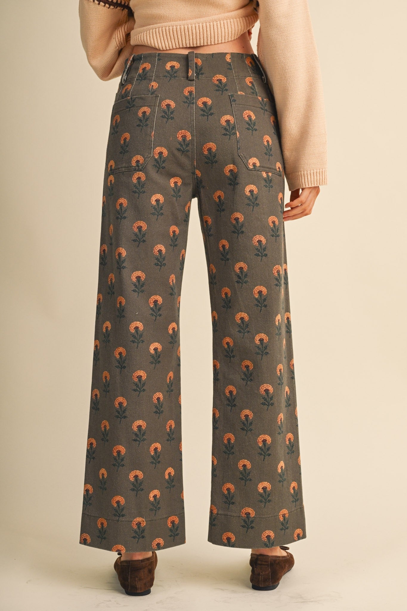 Sweetgrass Floral Wide Leg Cropped Pants - Westly