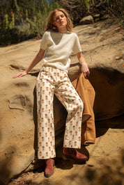 Sweetgrass Floral Wide Leg Cropped Pants - Westly
