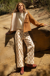 Sweetgrass Floral Wide Leg Cropped Pants in Cream Floral, photo 5