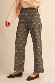 Sweetgrass Floral Wide Leg Cropped Pants in Olive Floral, photo 4