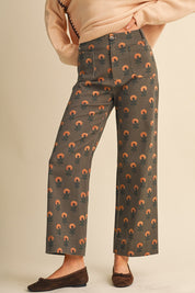 Sweetgrass Floral Wide Leg Cropped Pants in Olive Floral, photo 5
