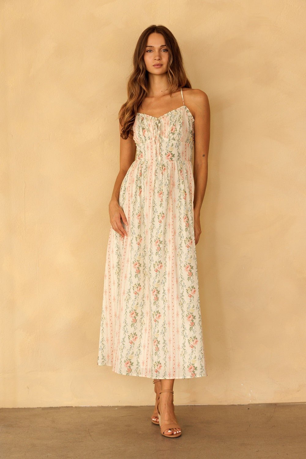 Sylvana Floral Stripe Maxi Dress - Westly