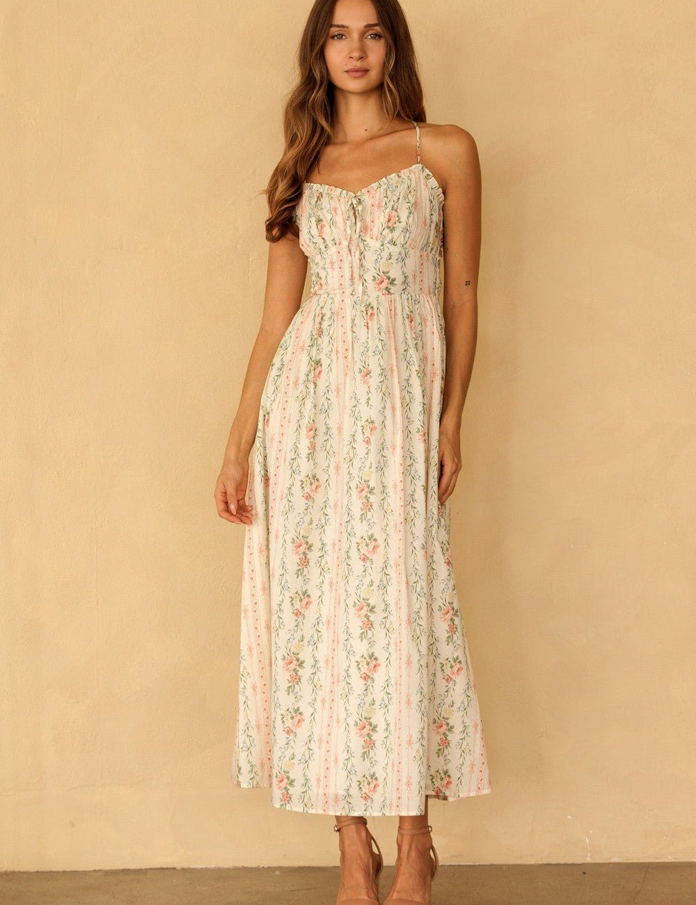 Sylvana Floral Stripe Maxi Dress - Westly