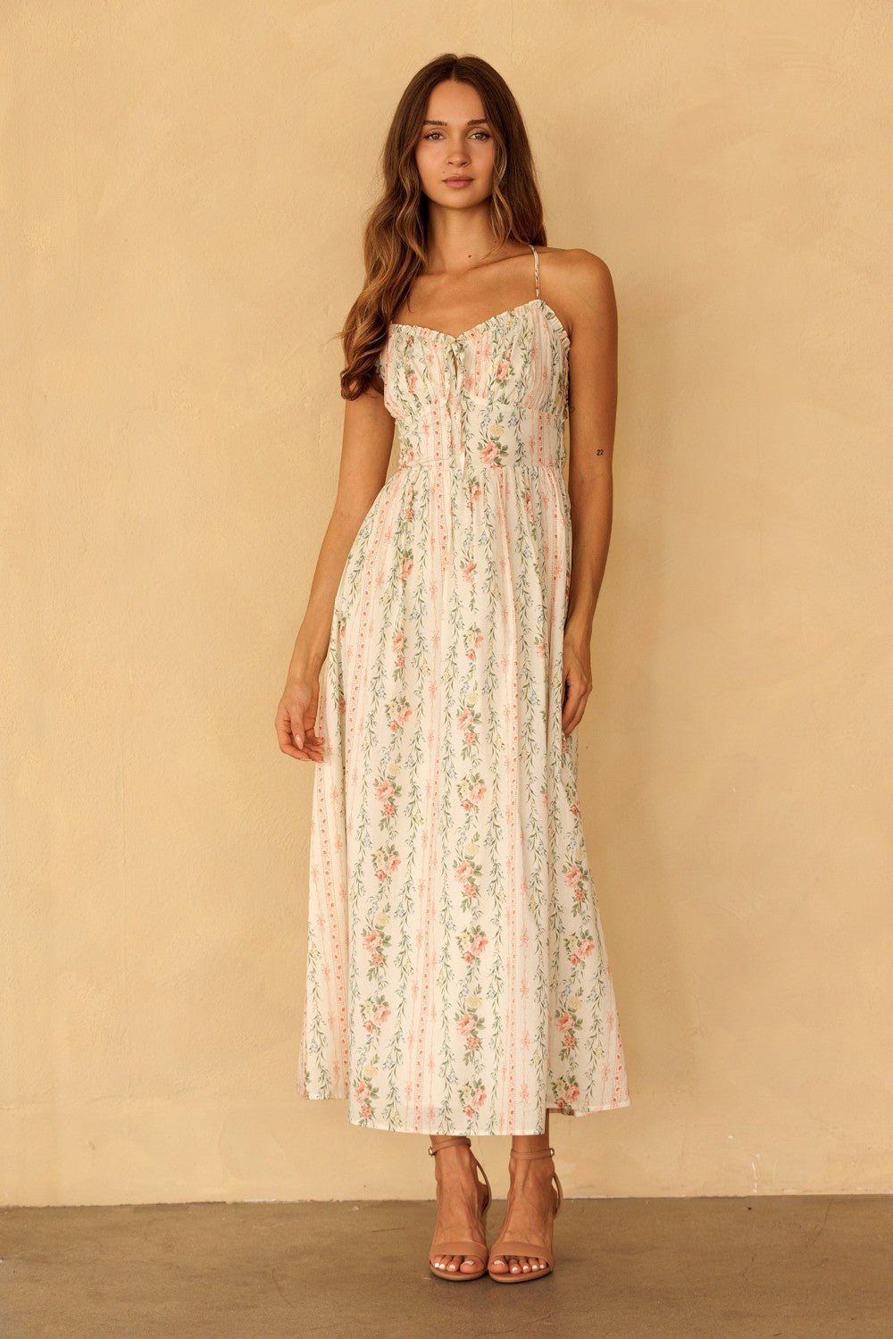 Sylvana Floral Stripe Maxi Dress - Westly