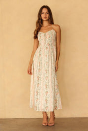 Sylvana Floral Stripe Maxi Dress - Westly