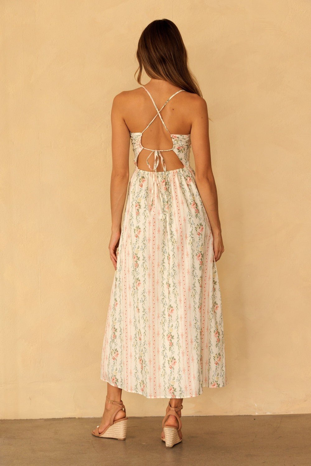 Sylvana Floral Stripe Maxi Dress - Westly