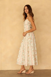 Sylvana Floral Stripe Maxi Dress - Westly